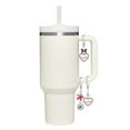 thumbnail image 2 of Delight Jewelry Silvertone Large Red Crystal Heart with Clear Heartbeat - Silvertone Black Bow Charm Accessory for Tumblers and Thermal Cups, 2 of 4