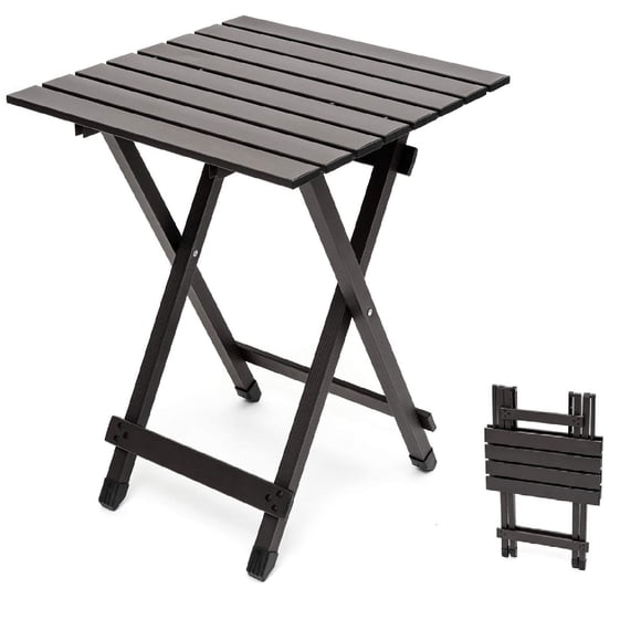 Mesa de camping plegable SUNNYFEEL: mesa de picnic portátil de aluminio liviana, 18.5 x 18.5 x 24.5 pulgadas para cocinar, playa, senderismo, viajes, pesca, barbacoa, mesas de campamento plegables peq