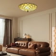 thumbnail image 4 of 4-Light Tiffany Stained Glass Ceiling Light Vintage Decor for Living Room, Bedroom, Kitchen, Hallway, 4 of 10