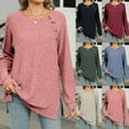 thumbnail image 2 of Fanxing Womens Long Sleeve Tunic Tops Split Solid Tees Casual Crewneck Knitted Shirts Loose Fit Fall Blouses Clothes Orders Placed My Account Recently Today Beige,XXL, 2 of 7