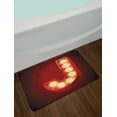 thumbnail image 2 of Old Lamp Alphabet Bath Mat, Retro Show Typographic Design of Letter J Sign Text, Plush Bathroom Decor Mat with Non Slip Backing, 29.5" X 17.5", Burgundy Vermilion and Cream, by Ambesonne, 2 of 2