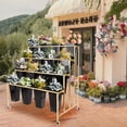 thumbnail image 2 of Flower Display Stand with Buckets, Metal Flower Pot Stand, Florist Bouquet Shelf for Wedding, Party, Events, 2 of 8