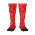 thumbnail image 1 of Fotbe Red Ladybugs On White Dotted Calcetas Divertidas Estampadas para Hombre y Mujer, Calcetas de Algodón hasta la Rodilla para Caminar, Correr, Enfermería y Embarazo, 1 of 6