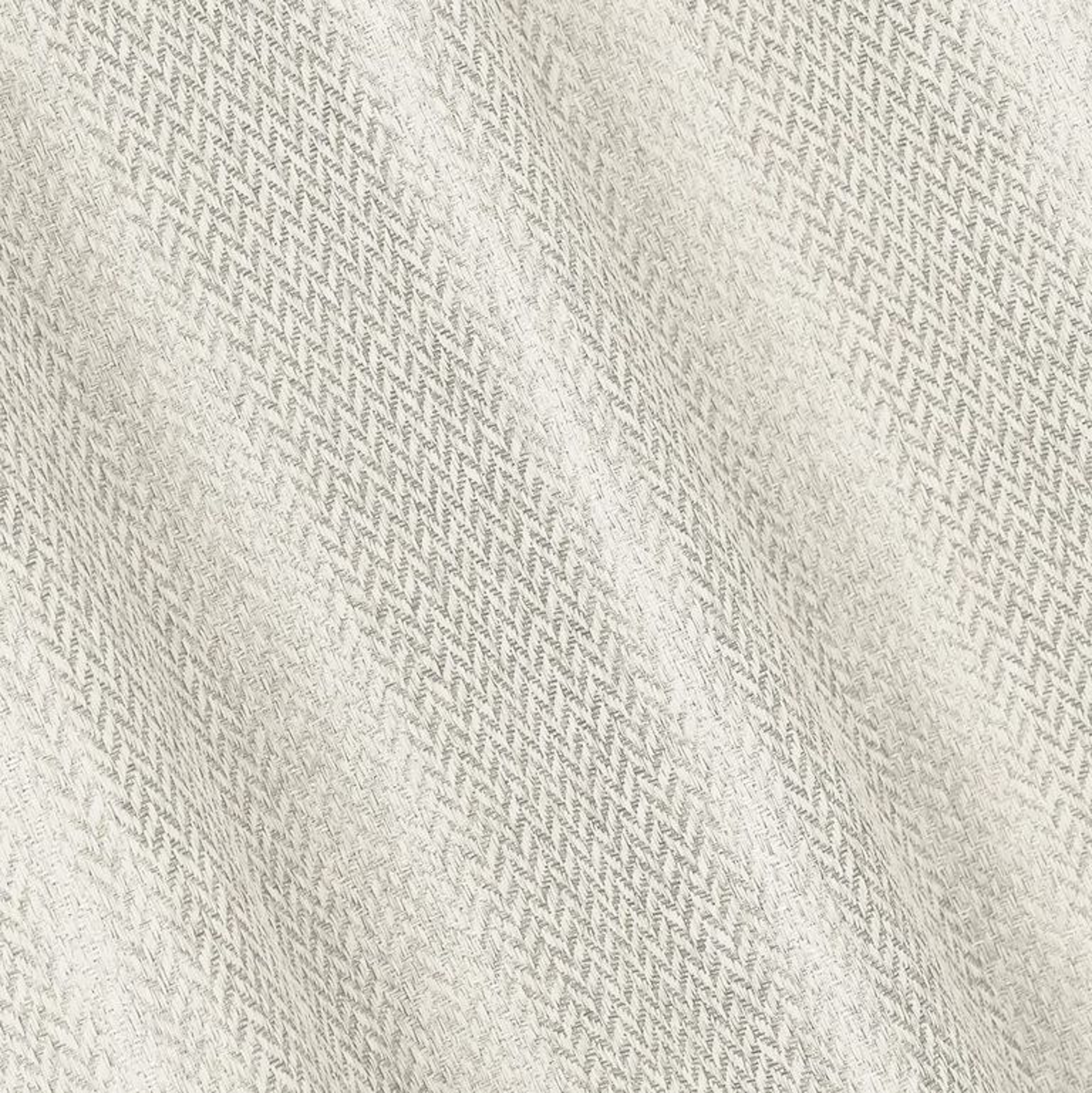 Boston Herringbone Designed Heavy Textured Blackout 76" x 84" Window Curtain Panel Pair in Ivory