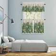 thumbnail image 6 of Summer Tropical Plant Kitchen Curtains Valances and Tiers Set of 3 Palm Leaf Watercolor Linen Texture Tier Curtains and Valance with Rod Pocket for Small Windows, 27.5"x36", 6 of 9