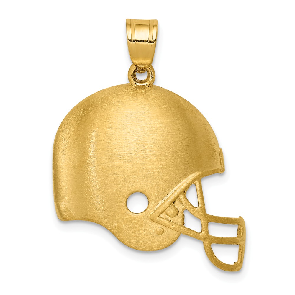 Real 14kt Yellow Gold Brushed Football 