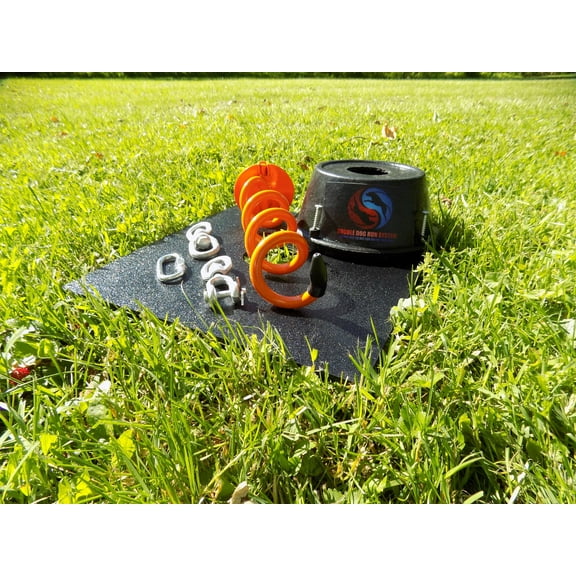 Tangle-free Dog Tie Out Stake - Dogs 50lbs and Under - Two Dog Tie Out