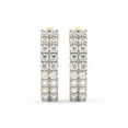 thumbnail image 3 of Boucle d'Oreille Créole en Diamant de Laboratoire / Boucles d'Oreilles Créoles Gracie à Double Rang en Forme Ronde Certifiées IGI de 3 Carats / Or Jaune 14K / Monture à Griffes Qualité FG-VS1-VS2 / Friendly Diamonds, 3 of 5