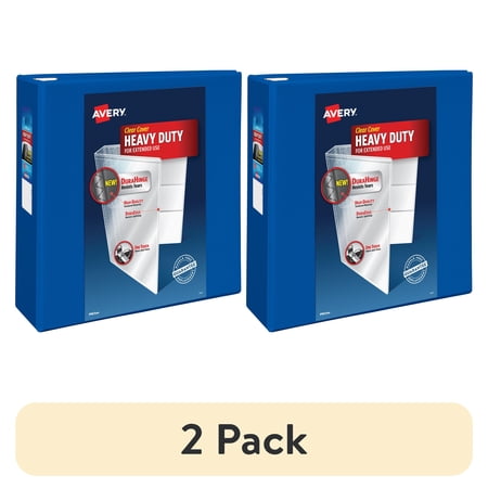(2 pack) Avery Heavy Duty View Binder, 1.5", Blue, Slant Ring, One-Touch, 375 Sheet Capacity, 1 Binder