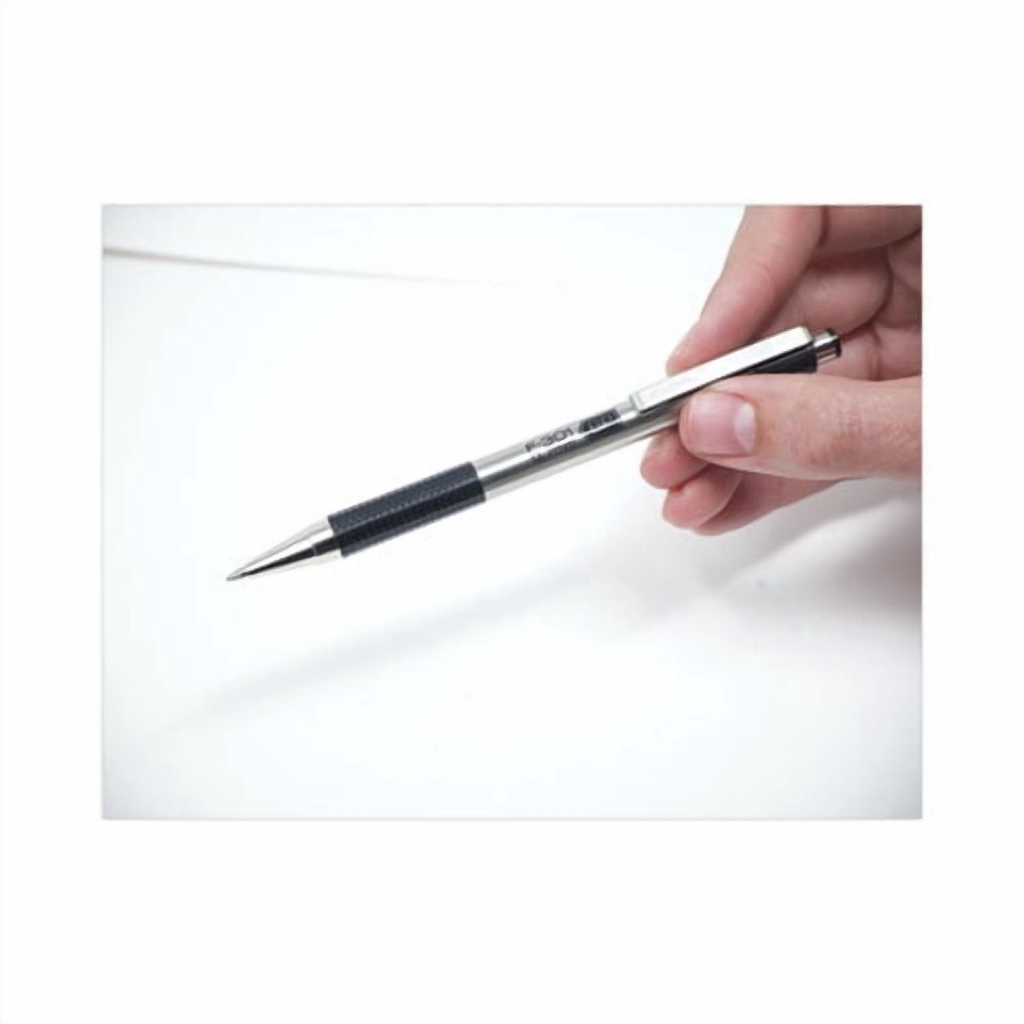 F-301 Ballpoint Pen, Retractable, Fine 0.7 Mm, Black Ink, Stainless Steel/black Barrel | Bundle of 2 Dozen
