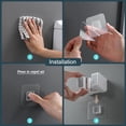 thumbnail image 2 of Soporte para Escoba y Fregona Montado en la Pared Adhesivos Multiusos Colgador para Escoba Juegos de Accesorios para Baño y Cocina A, 2 of 5