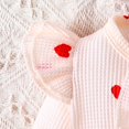 thumbnail image 4 of Ruyang Baby Girls Cute Ruffle Jumpsuit Plain Cotton Bodysuit Bowknot Headband Zipper Long Sleeve Fall Winter Outfit, 4 of 8