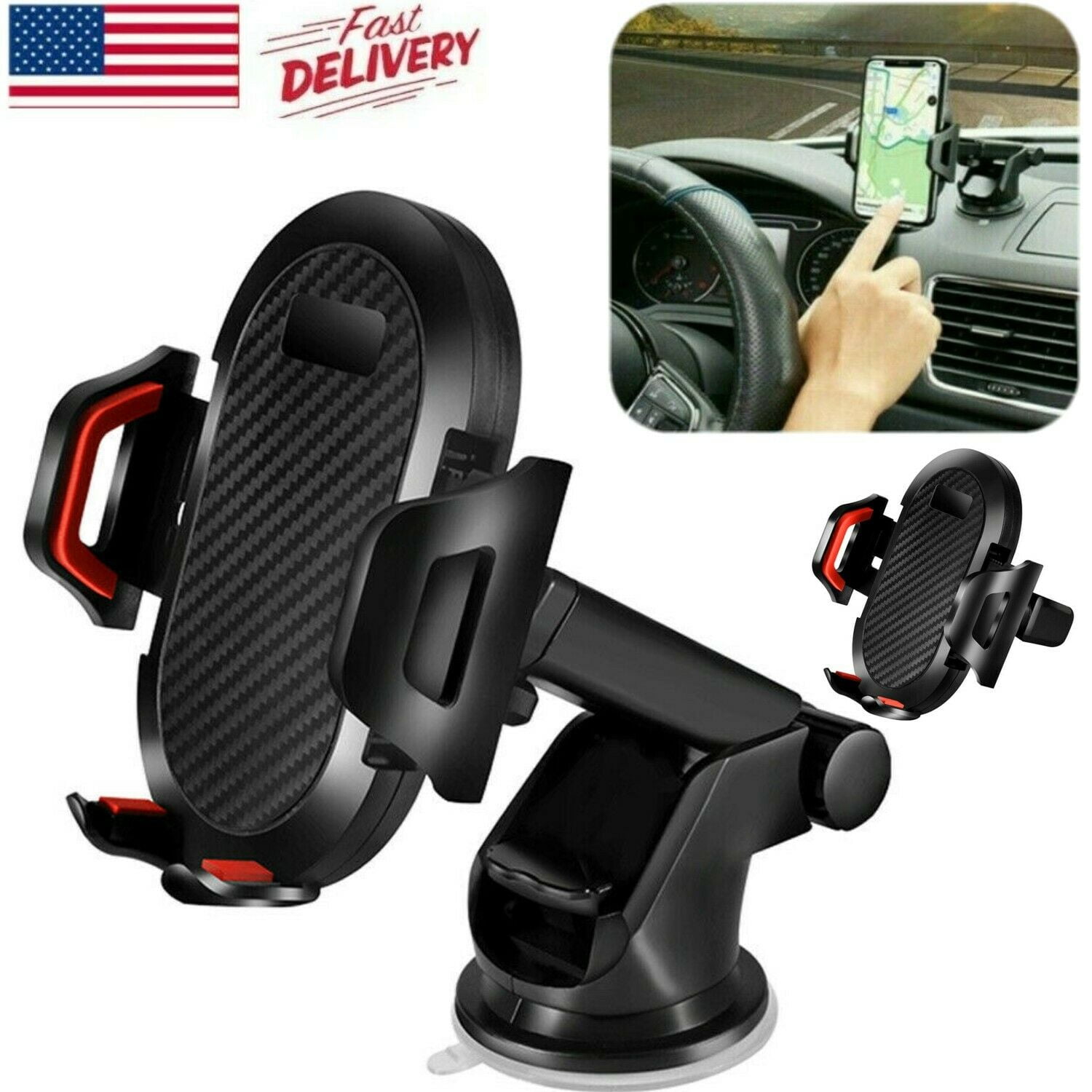 2 in 1 Car Holder Windshield Dash Suction Cup Mount Stand Air Vent