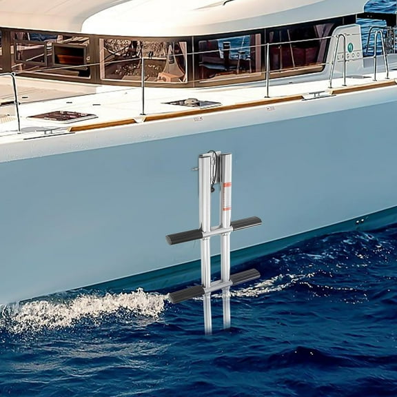 4-Step Telescopic Boat Ladder, Heavy-Duty Stainless Steel Folding Ladder for Marine, Fishing, Pontoon, Dive Boats & Yachts - 900lbs Capacity, Corrosion-Resistant, Easy to Install