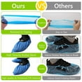 thumbnail image 4 of Tripumer 100 Pack 50 Pairs Disposable Shoe Covers Plastic Protective Footwear Hygienic Boot Shoe Covers One Size Fits Most Blue, 4 of 6