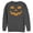 Charcoal Heather, variant on Men's CHIN UP Halloween Jack o' Lantern Face Sweatshirt Charcoal Heather Small