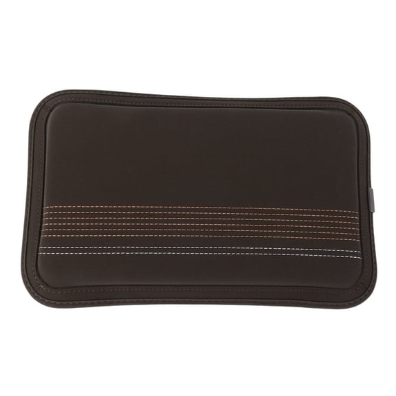 Car Center Console Cover Car Armrest Cover 12.6"x8.07"x0.39" Dark Brown Brown White Suede Faux Leather