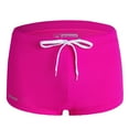 thumbnail image 3 of Jinhomg Men's Swim Trunk Swimwear Quick Dry Low Rise Bathing Suit Breathable Comfy Basic Solid Boxer Brief with Adjustable Drawstring 2025 Saving Pink L, 3 of 5
