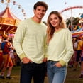 thumbnail image 4 of Long Sleeve Shirts for Men, Striped T Shirts for Men Casual Color Block Shirt Long Sleeve Trendy Summer Tops Mens Plus Size Classic Crew Neck Tee, 4 of 6