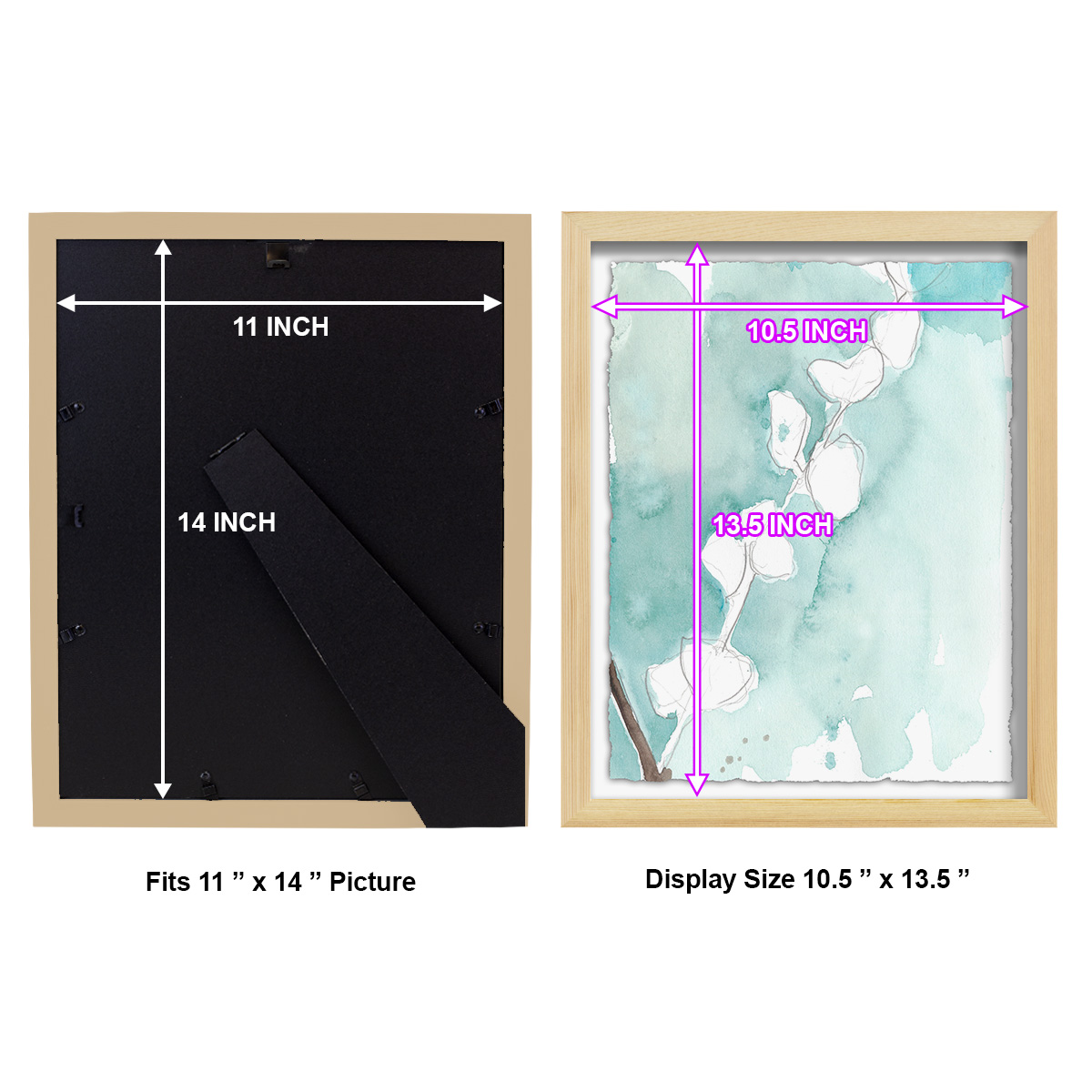 Ginkgo on Dusty Teal V - Framed Print w/glass - Natural Wood