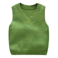 thumbnail image 3 of BULLPIANO Toddler Girls Boys Casual V Neck Knitted Sleeveless Pullover Sweater Vest Kid Solid Color Knitted Waistcoat, 3 of 4