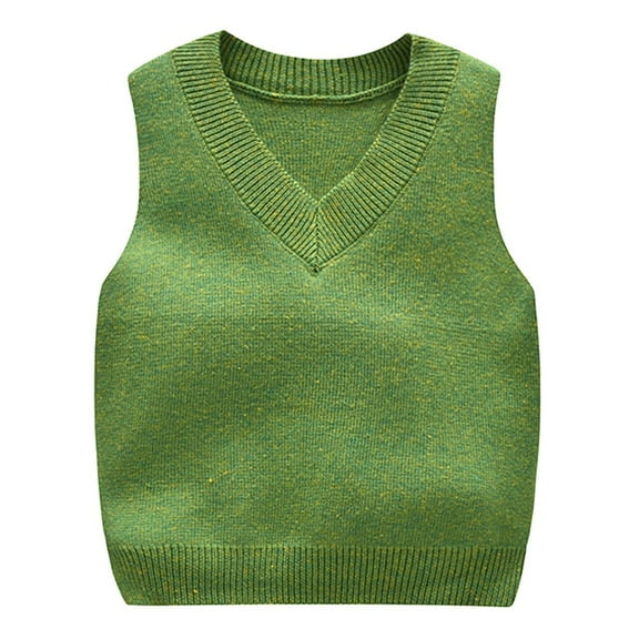 URMAGIC Toddler Boy Girl Winter Warm Sweater Kids Solid Color Sleeveless V-Neck Knitted Vest Comfort Sports Shirt