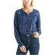 thumbnail image 2 of Lucky Brand Womens Western Henley Shirt, Azul, X-Small Lucky Brand henley, 2 of 2