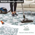 thumbnail image 5 of Teal Blue Green Outdoor Rug 6x9 Ft - Reversible Patio Rug Outdoor Camping Rugs, Vintage Farmhouse Boho Flower Leaf Washable Indoor Outdoor Area Rugs, Non-Slip Outdoor Carpet Runner for Deck/Porch, 5 of 8
