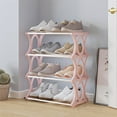 thumbnail image 2 of Qocolhg 4-Tier Shoe Rack Shoe Organizer, Sturdy Shoe Rack for Closet & front Door Entrance Entryway with Spacious Top and Strong Metal Shelves Industrial Style Free Standing Storage Shelves, Pink, 2 of 6