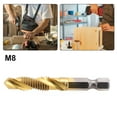 thumbnail image 4 of 1 Pcs Titanium Plated Hex Shank HSS Screw Thread Metric Tap Drill Compound tap, 4 of 9