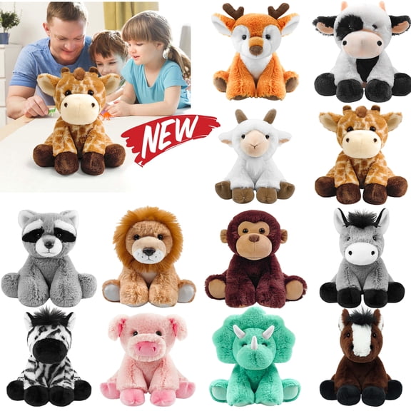 KOYPTL 9 In Small Stuffed Animals Toys for Toddlers 1 2 3 ,Plush Animals Pillow Toys Doll-Durable-Safe-Timeless Companions,Soft Stuffed Plush Toys Birthday Christmas Gifts for Kids Boys Girls 3 4 5
