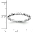 thumbnail image 5 of 925 Sterling Silver Stackable Expressions Rhodium Beaded Ring Size: 6; for Adults and Teens; for Women and Men, 5 of 5