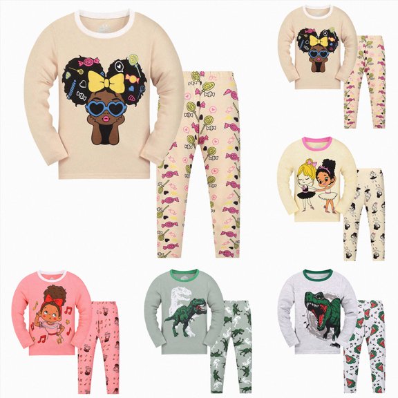 Gubotare Boys Pajamas 100% Cotton Truck Pjs Toddler 2 Piece Sleepwear Kids Winter Clothes Set 3t-10t Pink,Size 8-9 Years