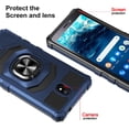 thumbnail image 3 of Compatible for Nokia C100 Case with Tempered Glass Screen Protector [Military Grade] Ring Car Magnetic Mount Kickstand Shockproof Phone Cover - Blue, 3 of 7