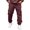 Wine, variant on Basysin Men Jogger Cargo Pants Elastic Drawstring Waist With Pockets Trousers Solid Color Lounge Walking Jogging Outdoor Casual Workout Home