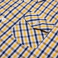 thumbnail image 5 of Bienzoe Boy's Cotton Plaid Button Down Short Sleeve Shirt Blue/Yellow 3/4, 5 of 9