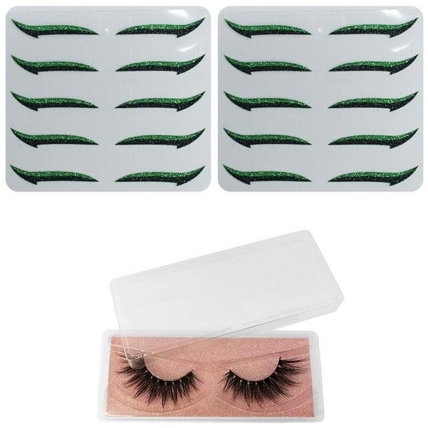 Pegatinas Reutilizables Para Delineador De Ojos Con Pestañas Postizas, Pegatinas Para Delineador De Ojos, Maquillaje De Ojos 10 Pares Eigraketly CE008188-02