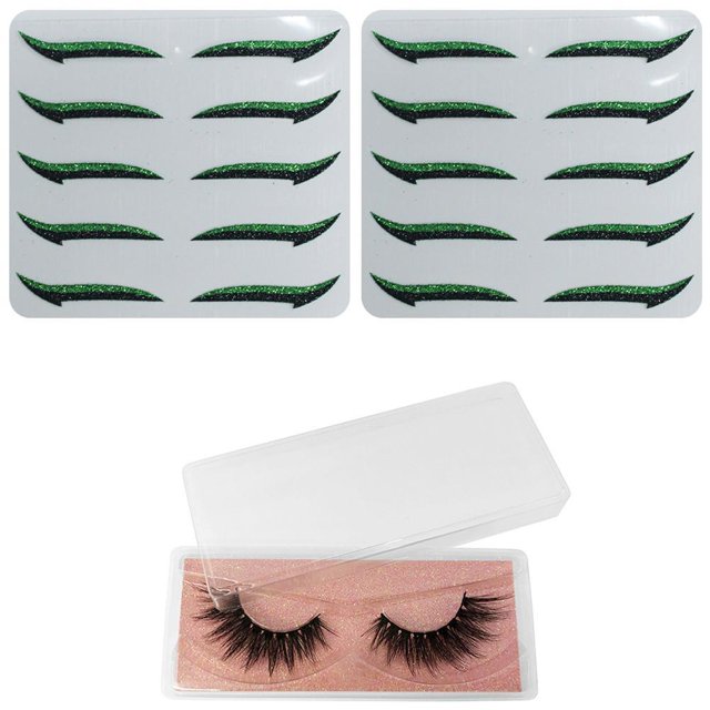 Pegatinas Reutilizables Para Delineador De Ojos Con Pestañas Postizas, Pegatinas Para Delineador De Ojos, Maquillaje De Ojos 10 Pares Yuarrent CE008188-02