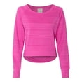 thumbnail image 1 of J. America-Sudadera de cuello redondo de poliéster polar para mujer-8663-XL-Passion Pnk Strp J América 8663, 1 of 1