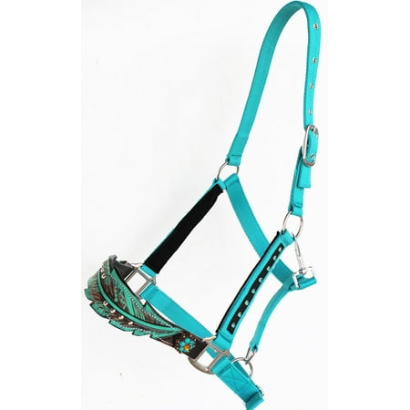 Horse Halter Sizes - Horse Noseband Tack Bronc Leather HALTER Tiedown Lead Rope 280M39