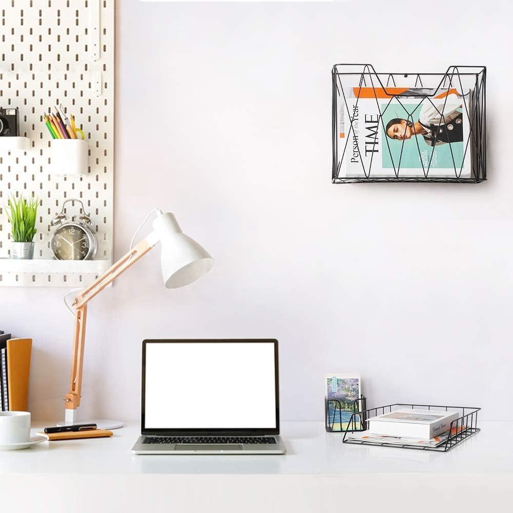 NEX Office Supplies, 5 Piece Desk Organizer Set (Black)
