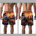thumbnail image 3 of luoweisi Men's Beach Shorts Quick Dry Swim Trunks with Mesh Lining Cartoon Dinosaur XL, 3 of 5