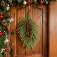 thumbnail image 1 of CREATITOY Décorations de Noël Aiguille de Pin Artificielle avec Baies Rouges Décoration Murale pour Salle à Manger Salon Fond de Fête de Noël, 1 of 8