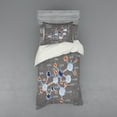 thumbnail image 2 of Ambesonne Grunge Bedding Set 4 Pcs, Formula Science Graphic, Queen, Dimgray Orange White, 2 of 3