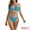 Blue, variant on Women's Halter Bikini Sets Double Lace Up Tie Back Medium Coffee