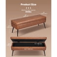 thumbnail image 2 of KFFKFF 40" Leather Ottoman Bench, Upholstered End of Bed Bench with Metal Legs, 660 Lbs Capacity, Decorative Entryway Bench with Storage, 2 of 9