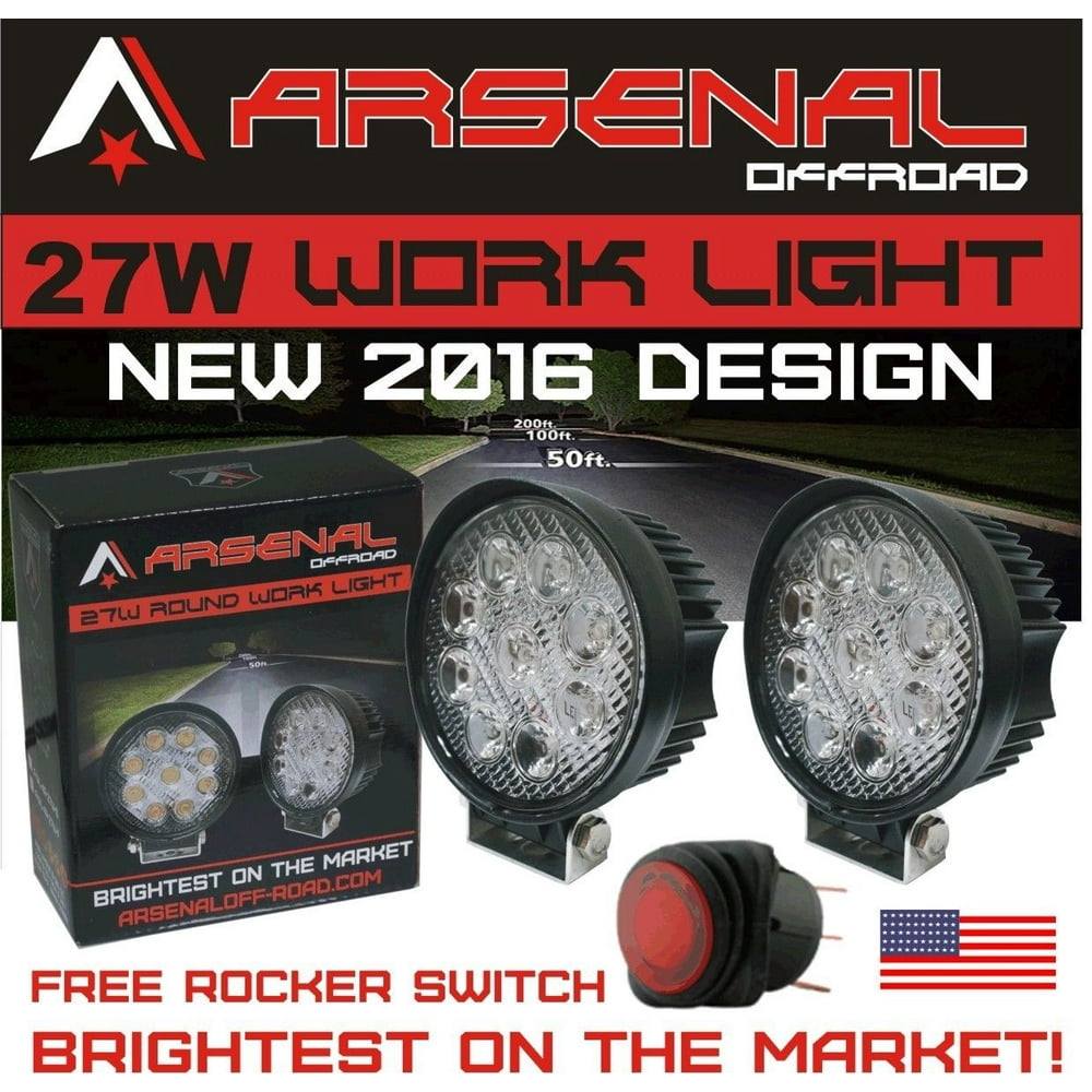 No.1 27w 4" Round LED Pencil Beam Spot light Arsenal OffroadTM Brightest on the Market Walmart
