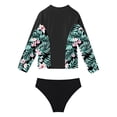 thumbnail image 5 of Yruioon Rash Guard Swimwear Set for Kids Girls Long Sleeve Crewneck Swim Top with Panties 2 Pcs Black 6, 5 of 7