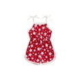 thumbnail image 2 of Aojekbee Kid Girls Jumpsuit, Tie-up Spaghetti Straps Stars Print Romper 4th of July Clothes, 2 of 10