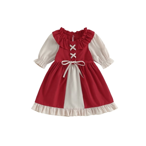 RUINIXCW Vintage Toddler Baby Girl Halloween Renaissance Dress Baby Ren Faire Costume Kids Girls Spring Fall Clothes Long Sleeve Princess Party Dress